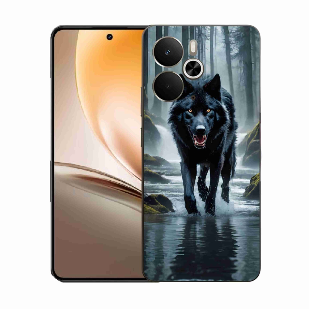 Gelový kryt mmCase na Realme 14 5G - černý vlk
