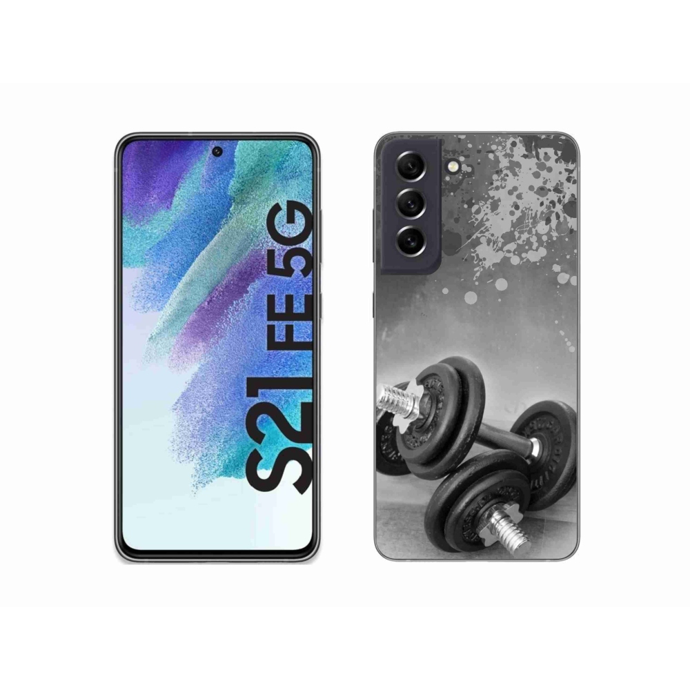 Gelový kryt mmCase na Samsung Galaxy S21 FE 5G - činky 1