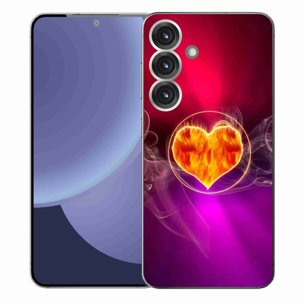 Gelový kryt mmCase na Samsung Galaxy S25+ - ohnivé srdce