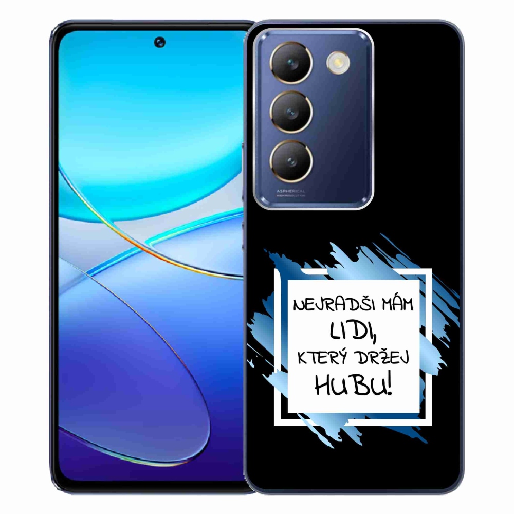 Gelový kryt mmCase na Vivo V40 SE 4G/5G - vtipný text 7 bíločerné pozadí