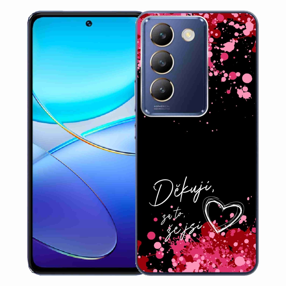 Gelový kryt mmCase na Vivo V40 SE 4G/5G - zamilovaný text 2 černé pozadí
