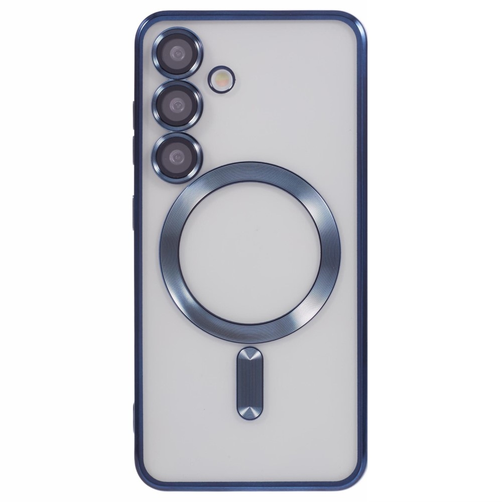 Clear obal s ochranou fotoaparátu a podporou MagSafe na Samsung Galaxy S25+ - tmavěmodrý