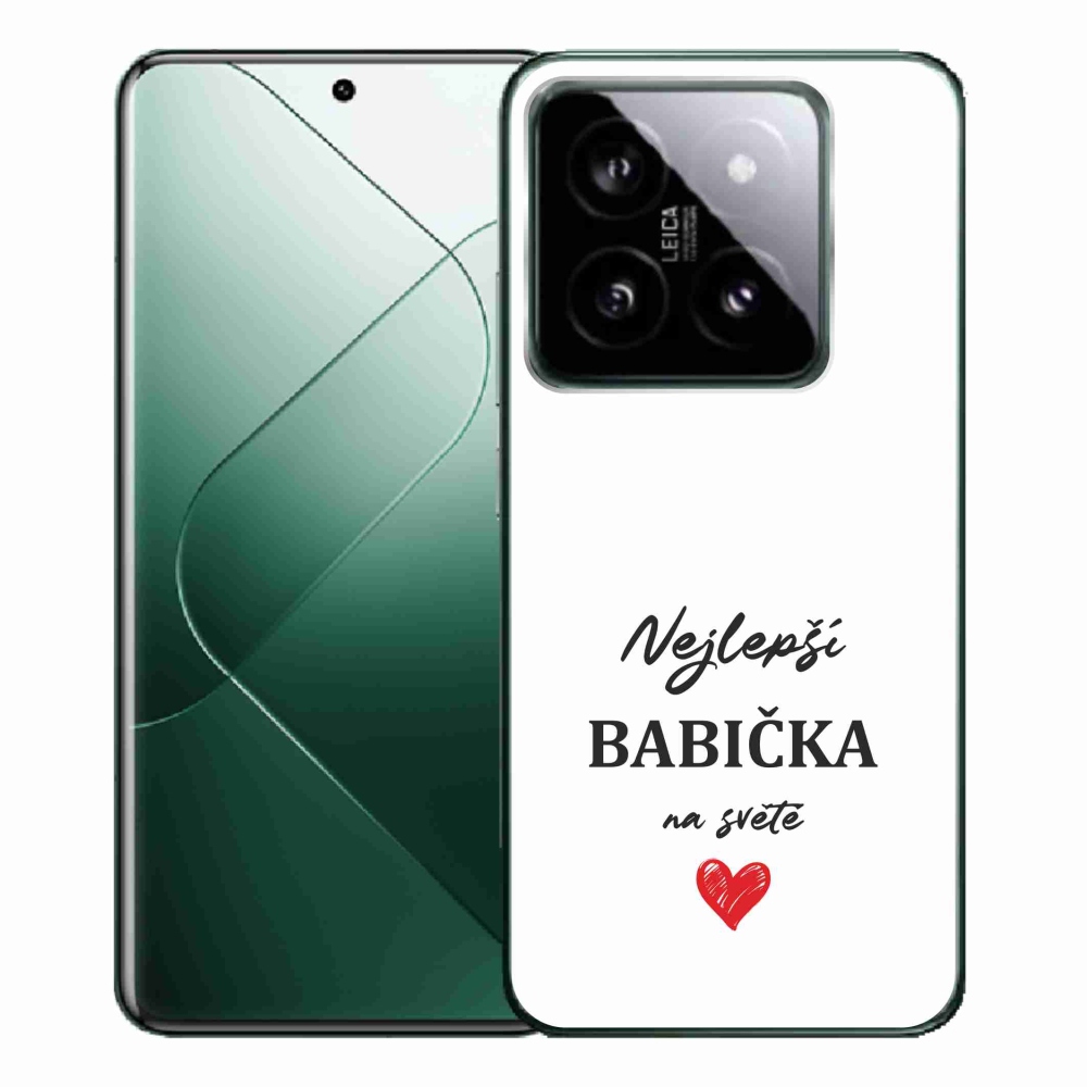 Gelový kryt mmCase na Xiaomi 14 Pro - nejlepší babička 1 bílé pozadí