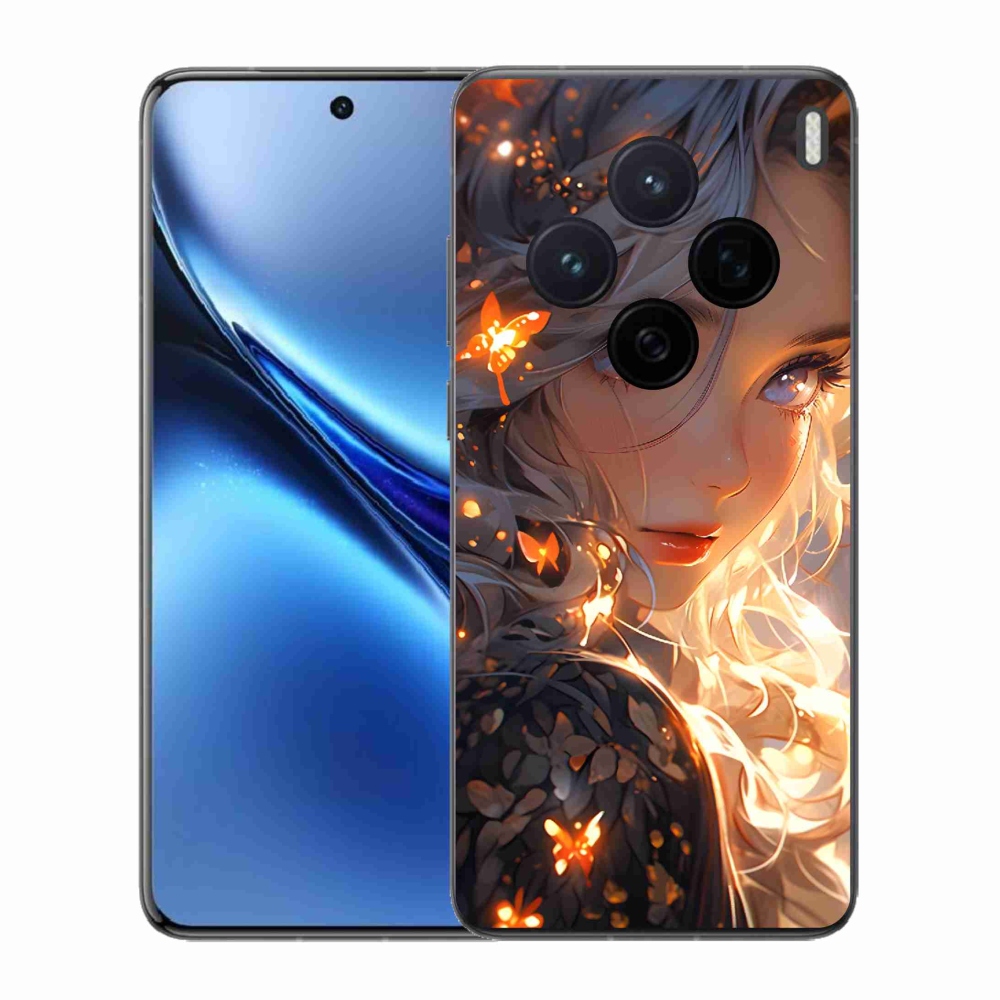 Gelový kryt mmCase na Vivo X200 5G - dívka a motýli
