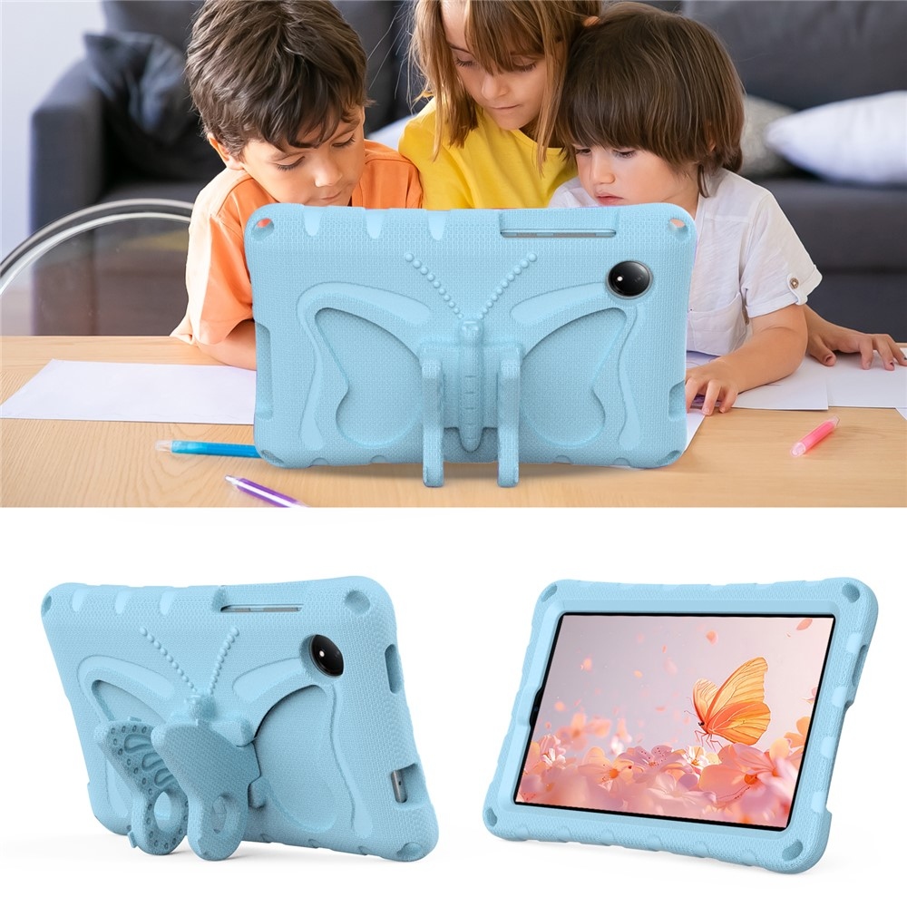 Kids Butterfly EVA odolné pouzdro s popruhem na tablet Xiaomi Redmi Pad SE 8.7 - světlemodré