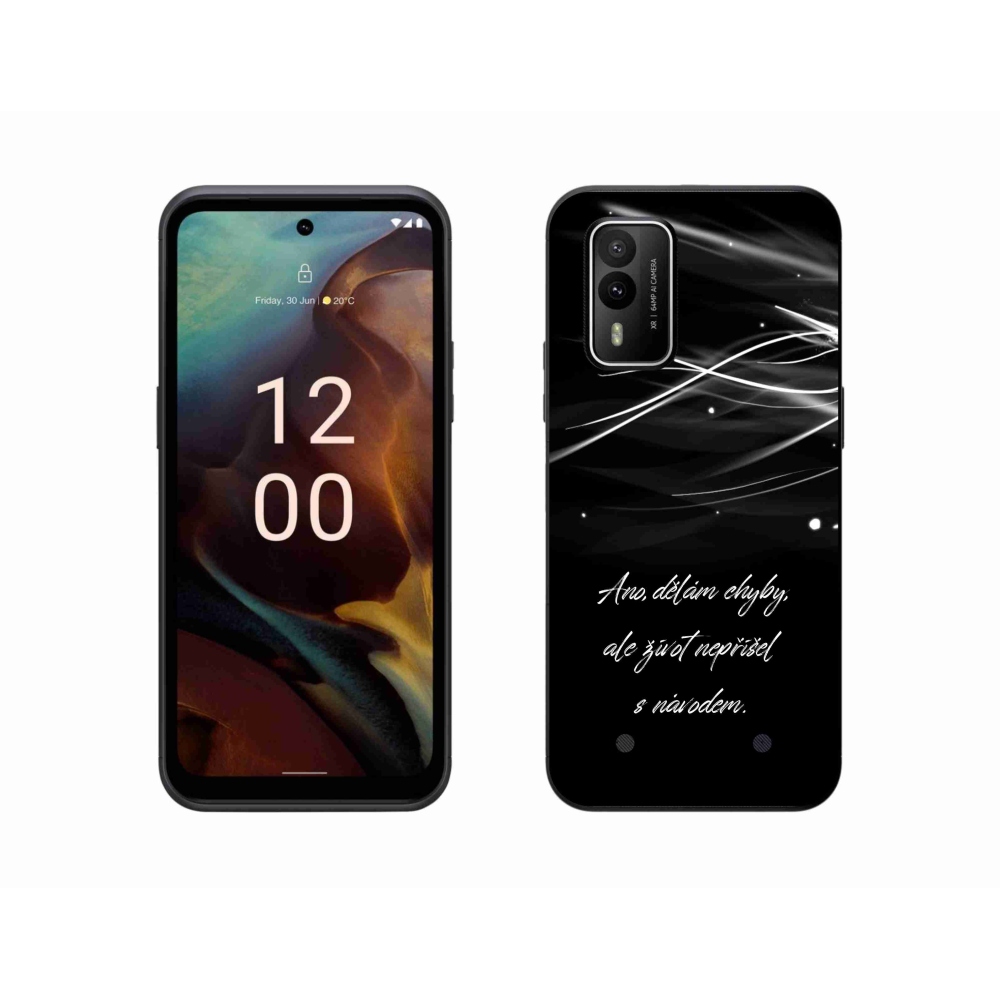 Gelový kryt mmCase na Nokia XR21 - citát černé pozadí