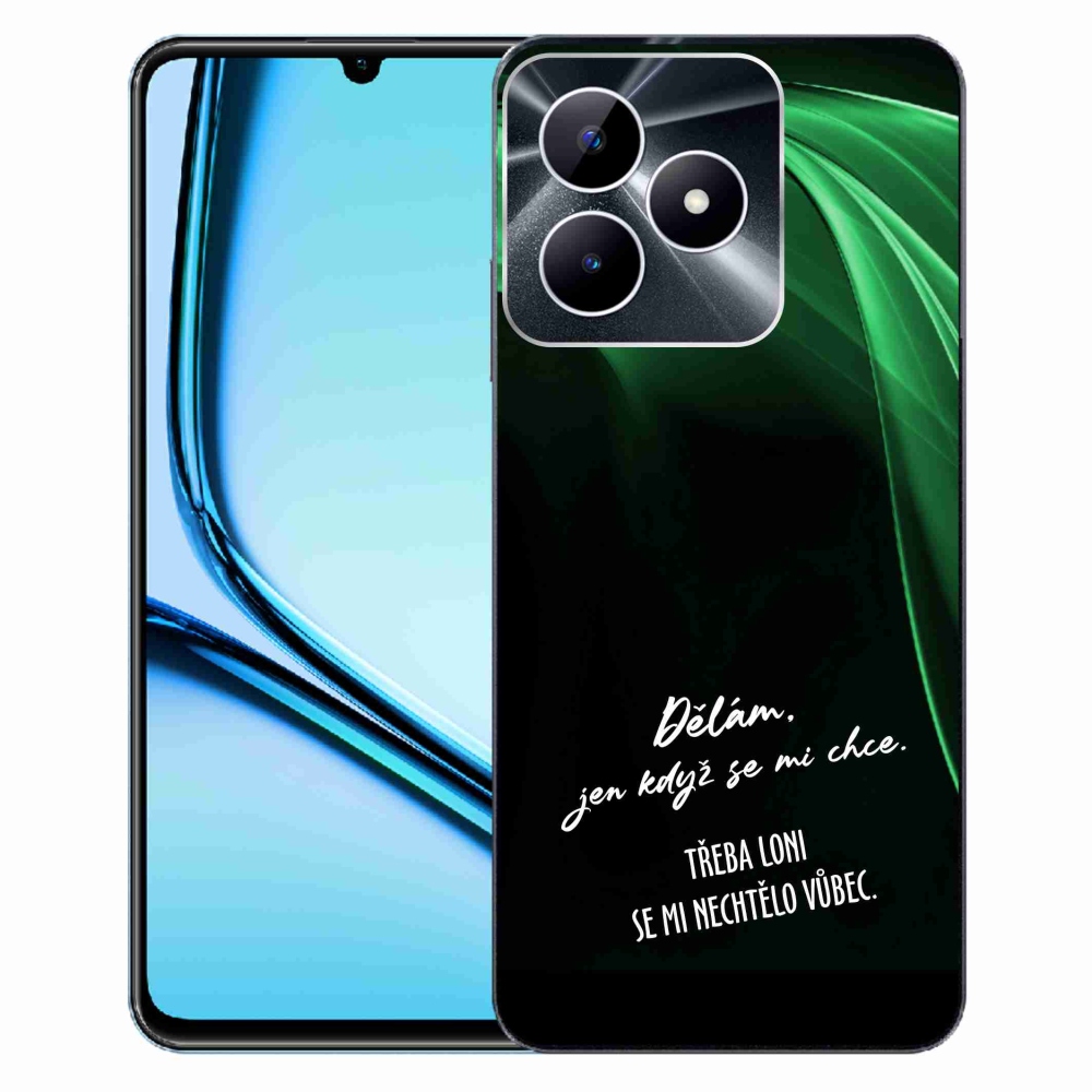 Gelový kryt mmCase na Realme Note 50 - vtipný text 12 černé pozadí