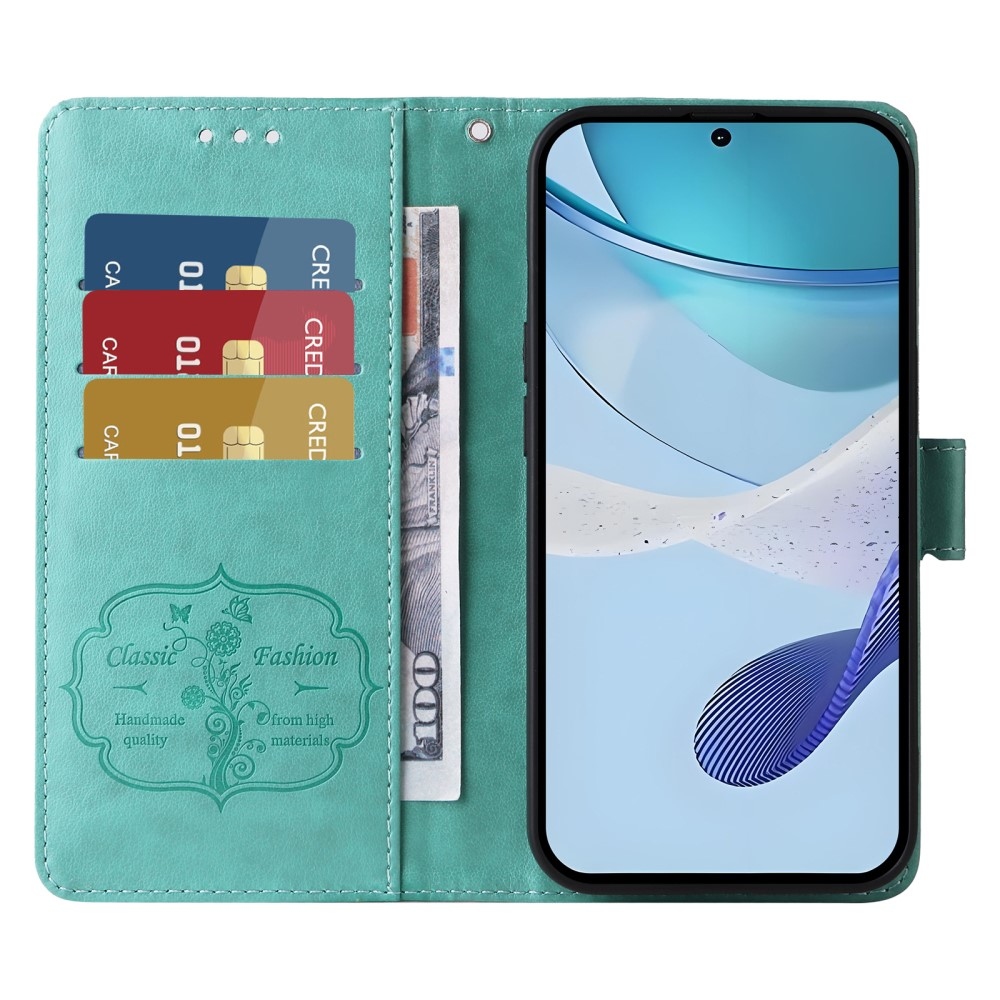 Flowery knížkové pouzdro na Realme 14x 5G/Realme C75 - modrozelené