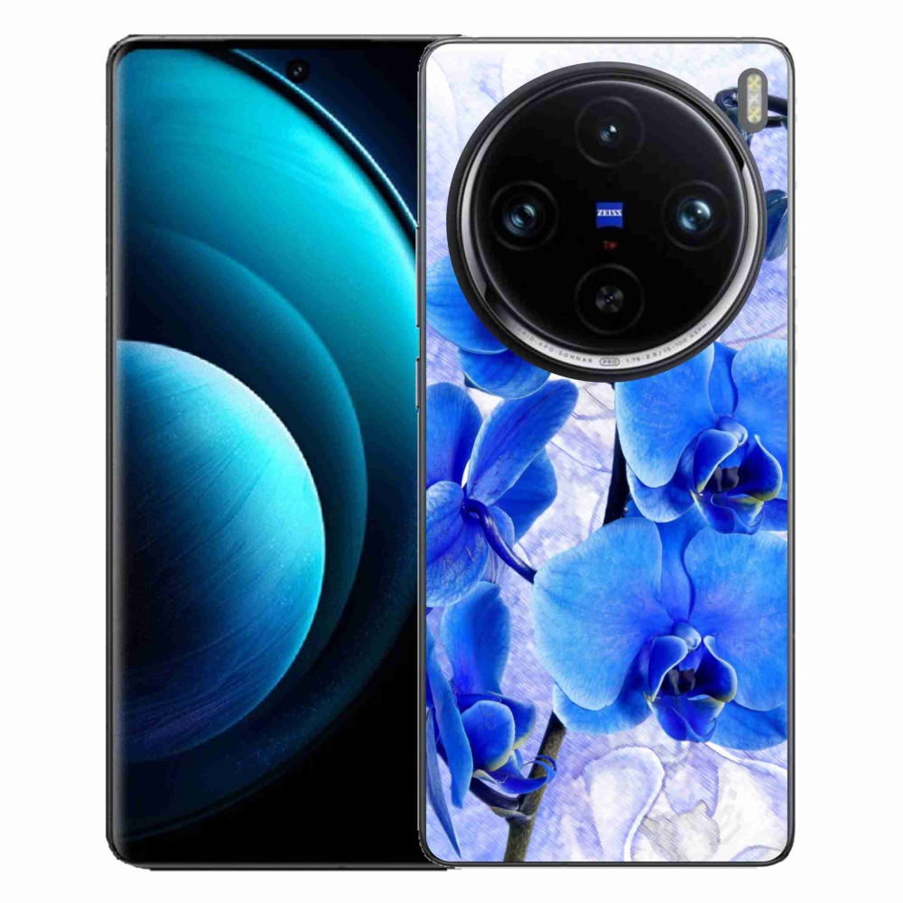 Gelový kryt mmCase na Vivo X100 Pro 5G - modré květy