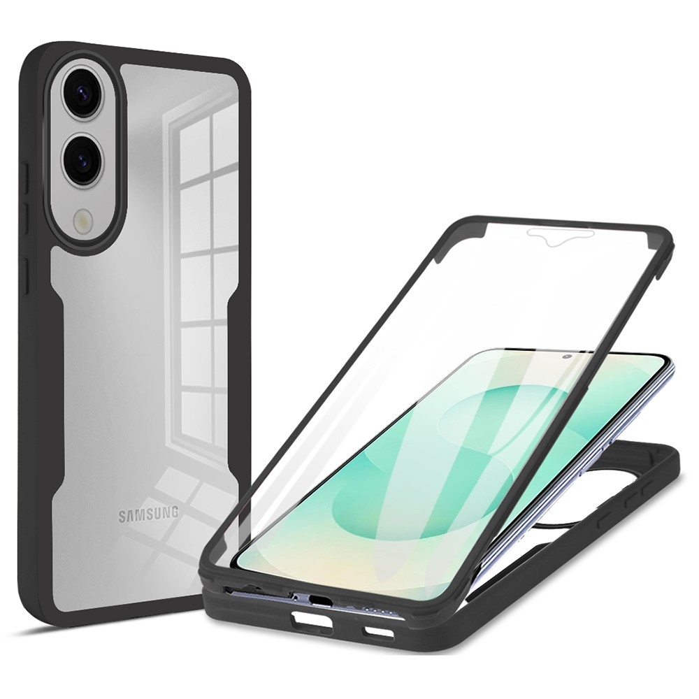 Acryl gelový obal s rámečkem pro ochranou displeje na Samsung Galaxy S25 Edge - černý