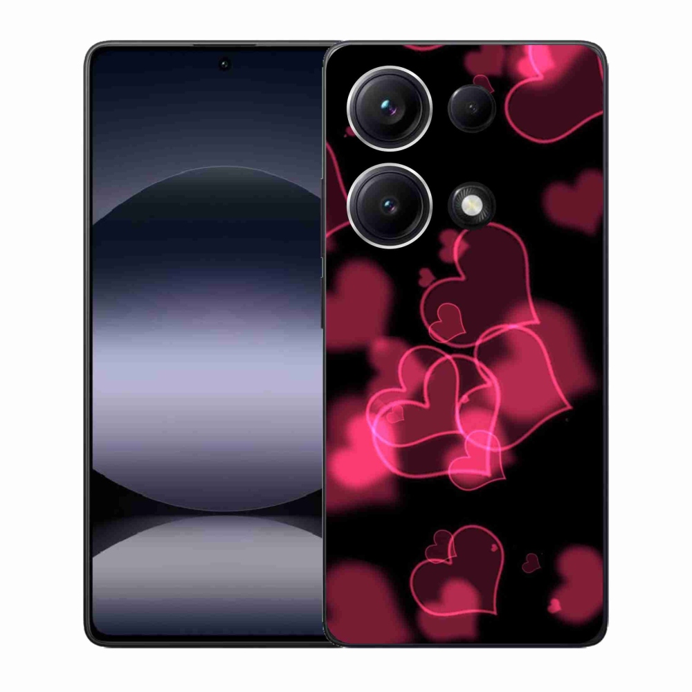 Gelový kryt mmCase na Xiaomi Redmi Note 14S - červená srdíčka