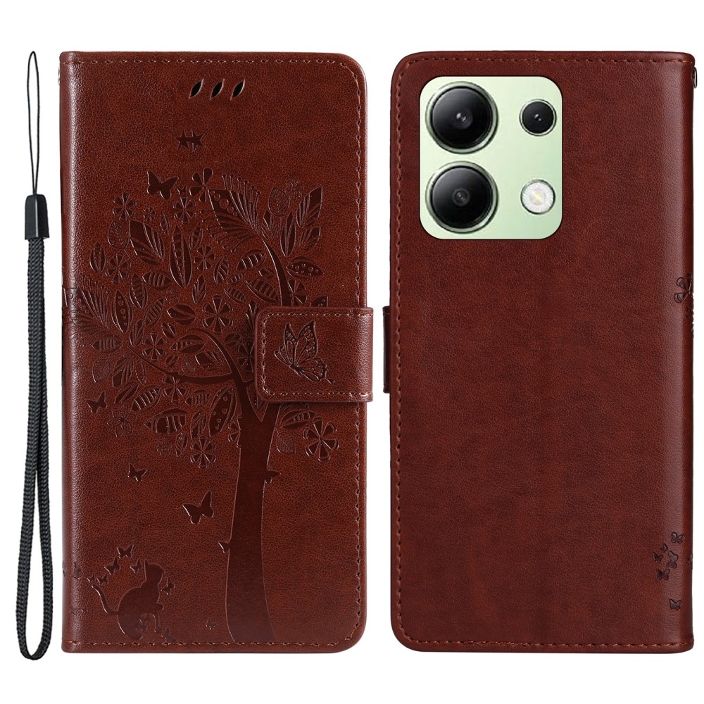Trees knížkové pouzdro na Xiaomi Redmi Note 13 - hnědé