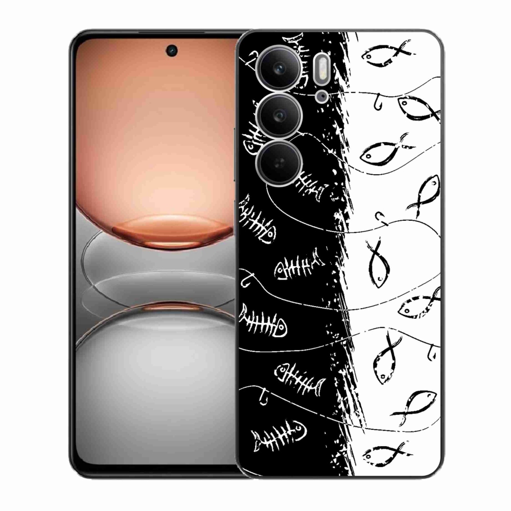 Gelový kryt mmCase na Realme C75 - kostry a rybky