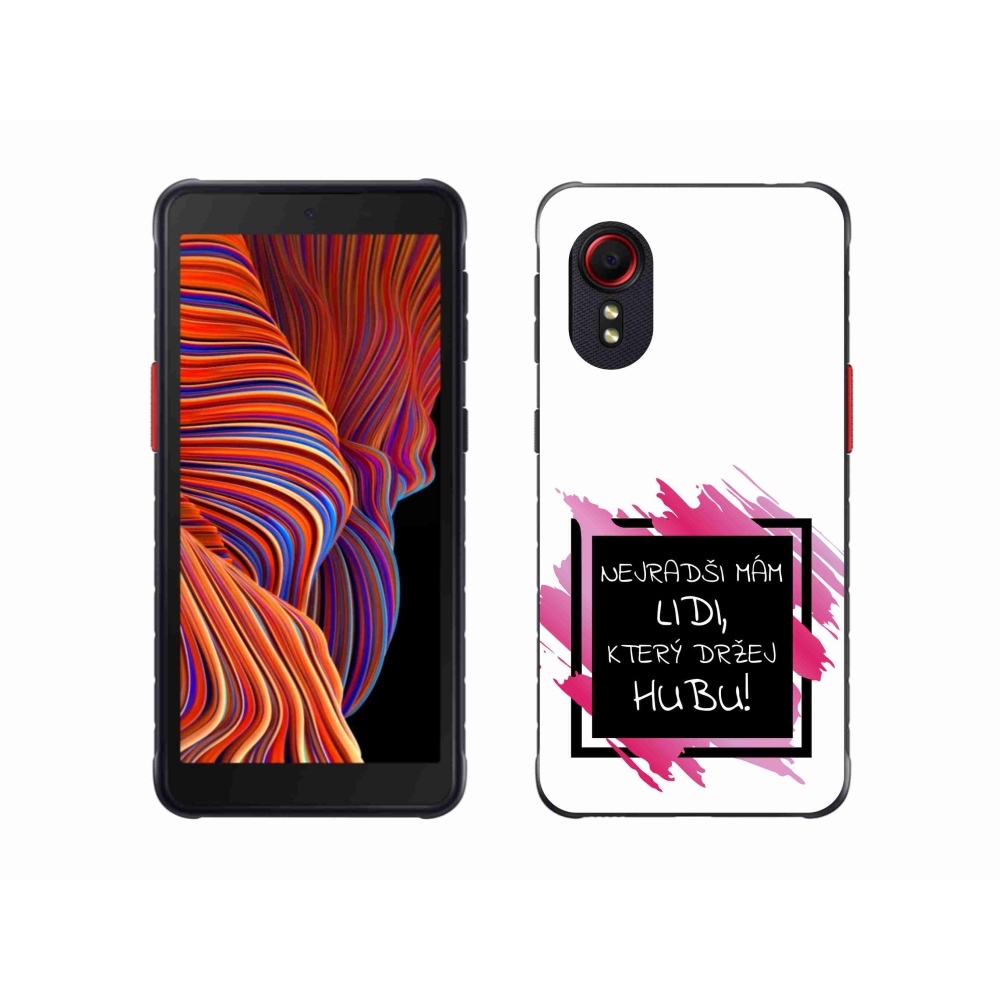 Gelový kryt mmCase na Samsung Galaxy Xcover 5 - vtipný text 7 černobílé pozadí