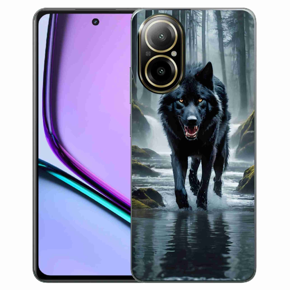 Gelový kryt mmCase na Realme C67 - černý vlk