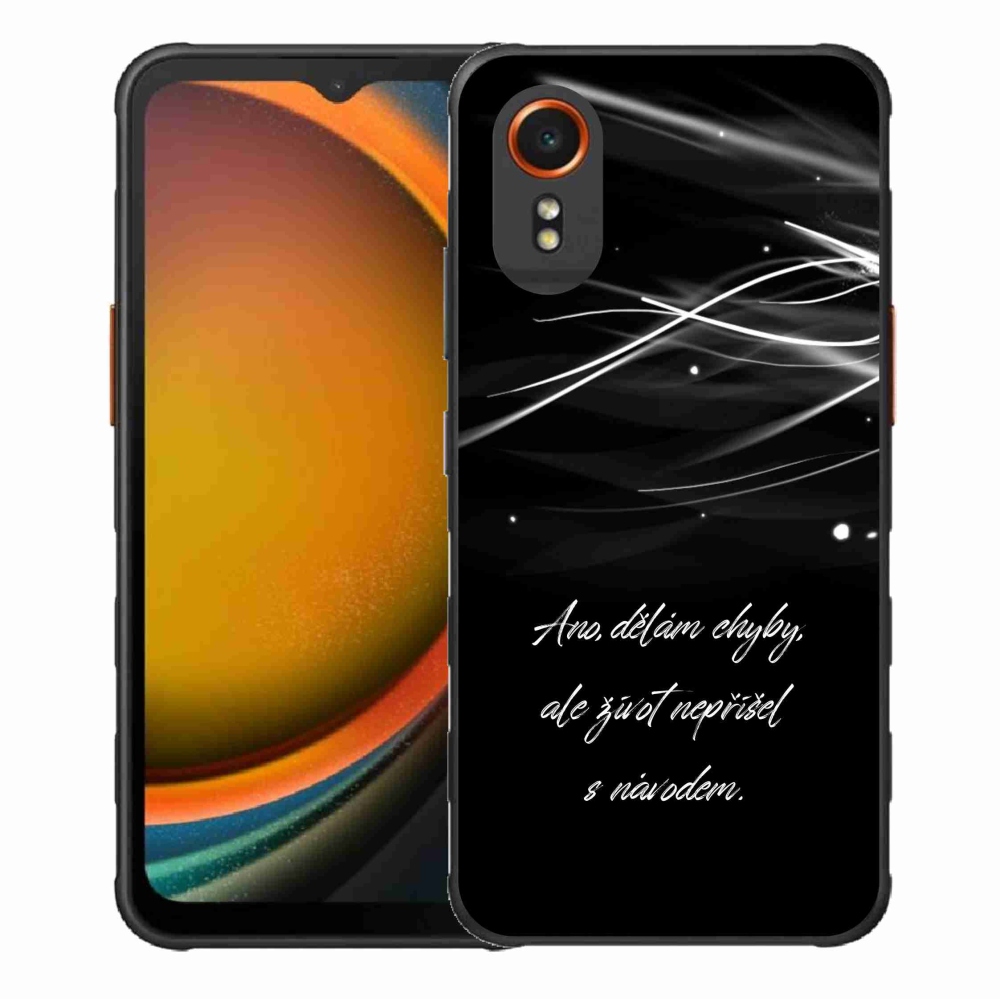 Gelový kryt mmCase na Samsung Galaxy Xcover 7 - citát černé pozadí