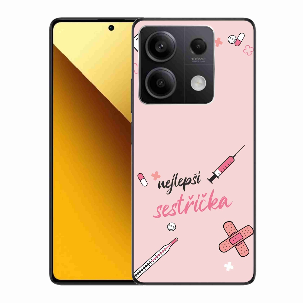Gelový kryt mmCase na Xiaomi Redmi Note 13 5G - nejlepší sestřička růžové pozadí