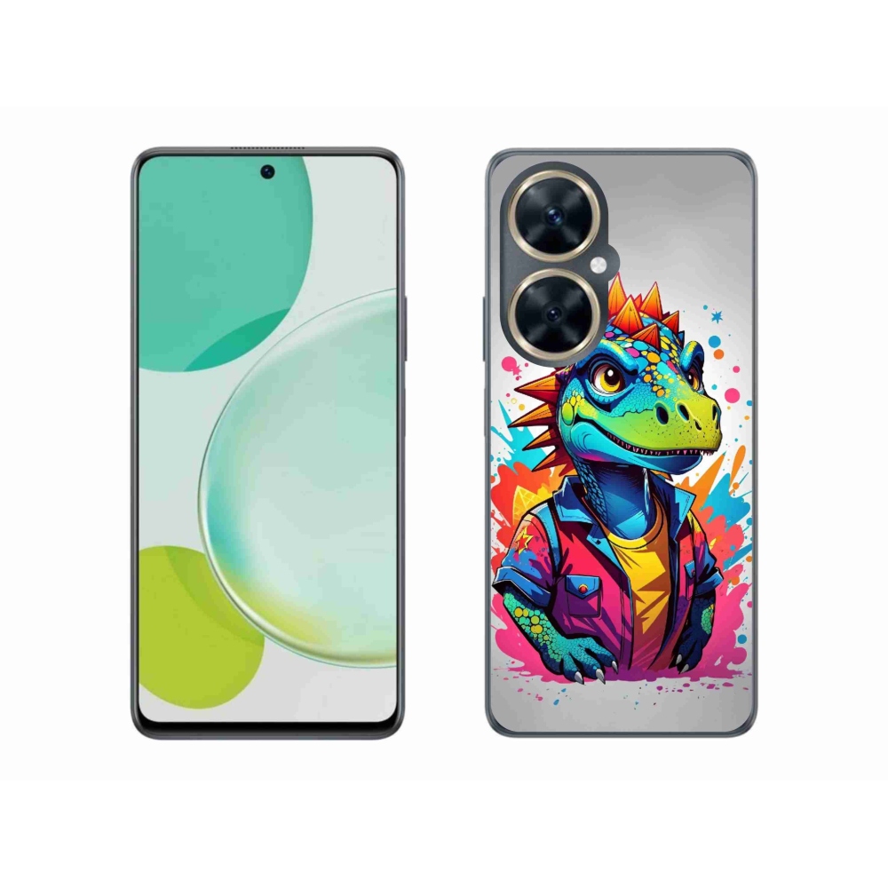 Gelový kryt mmCase na Huawei Nova 11i - barevný dinosaurus