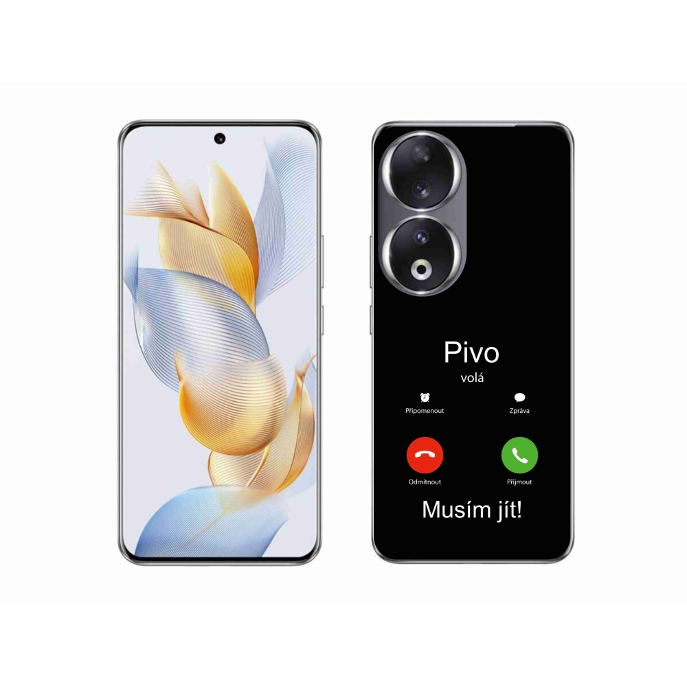 Gelový kryt mmCase na Honor 90 - pivo volá černé pozadí
