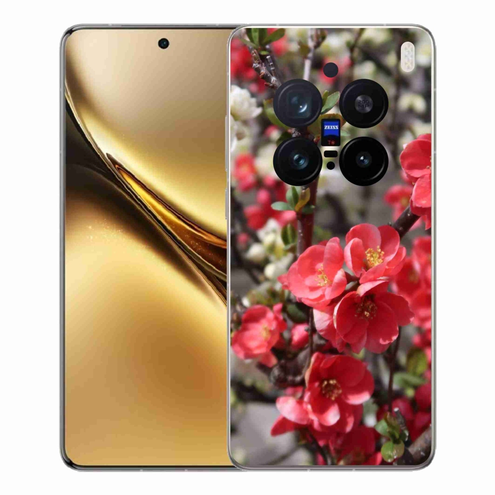 Gelový kryt mmCase na Vivo X200 Pro 5G - červené květy