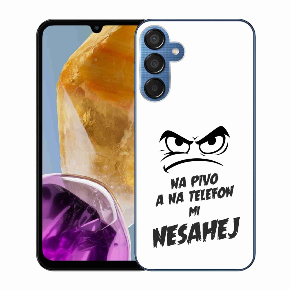 Gelový kryt mmCase na Samsung Galaxy M15 5G - pivní motiv 2 bílé pozadí