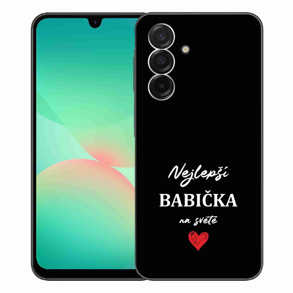 Gelový kryt mmCase na Samsung Galaxy A26 5G - nejlepší babička 1 černé pozadí