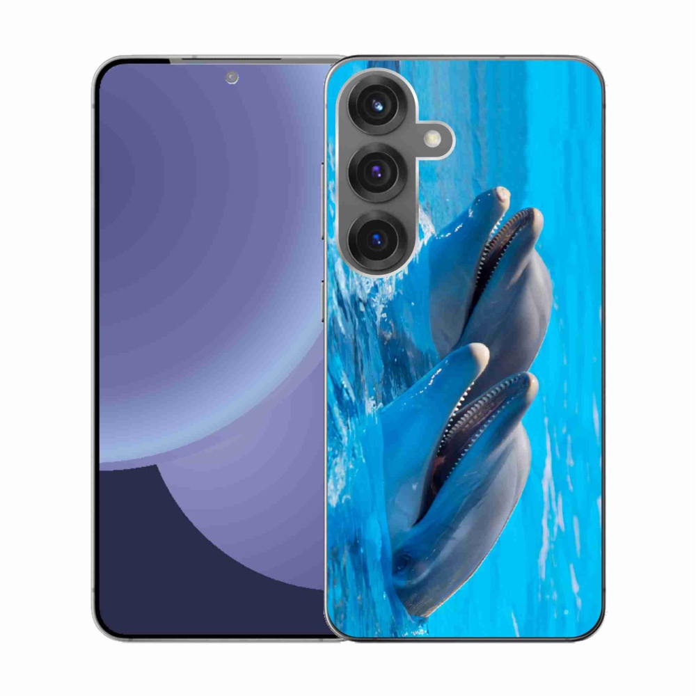 Gelový kryt mmCase na Samsung Galaxy S25 - delfíni