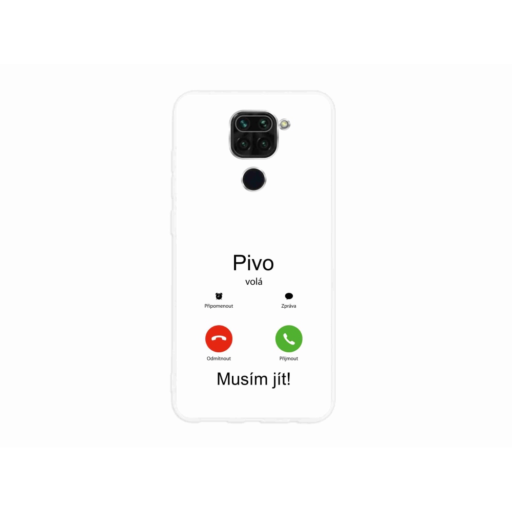 Gelový kryt mmCase na Xiaomi Redmi Note 9 - pivo volá bílé pozadí