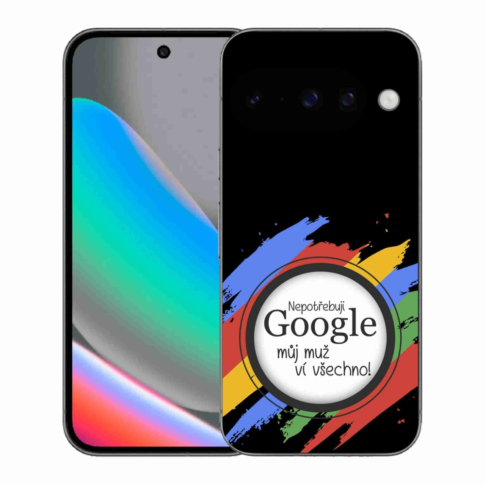 Gelový kryt mmCase na Google Pixel 10 - muž ví všechno černé pozadí