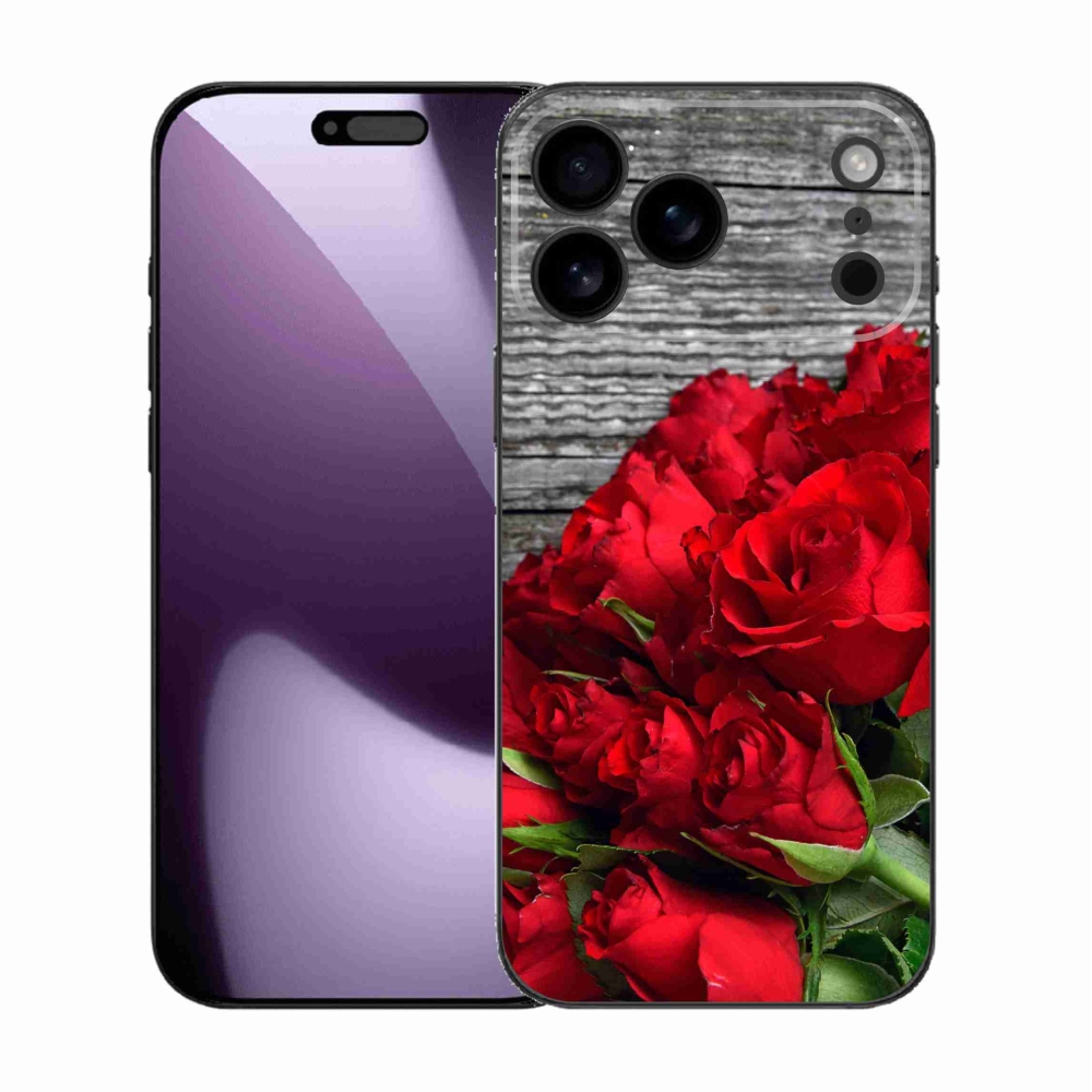 Gelový kryt mmCase na iPhone 17 Pro Max - červené růže