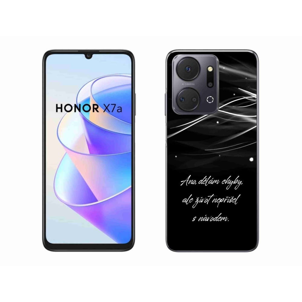 Gelový kryt mmCase na Honor X7a - citát černé pozadí