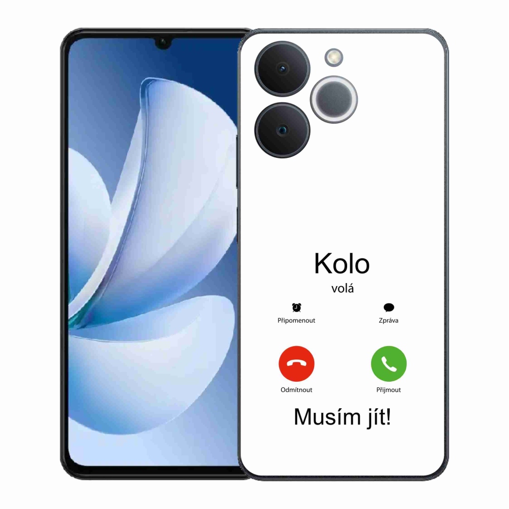 Gelový kryt mmCase na Realme Note 70T - kolo volá bílé pozadí