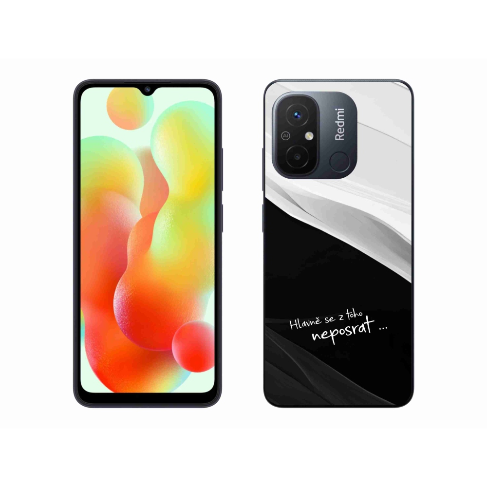 Gelový kryt mmCase na Xiaomi Redmi 12C - vtipný text 13 černobílé pozadí