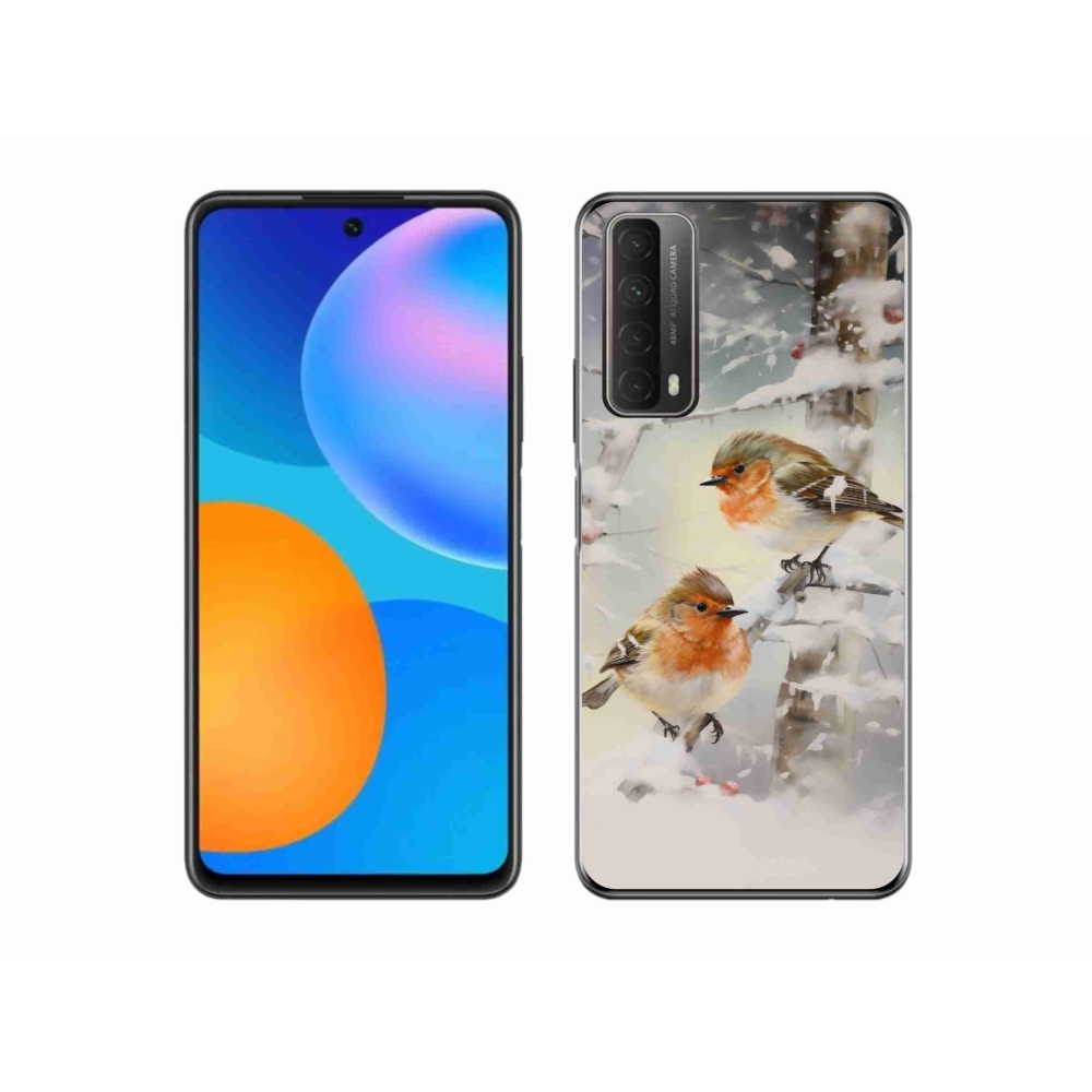 Gelový kryt mmCase na Huawei P Smart (2021) - ptáčci v zimě