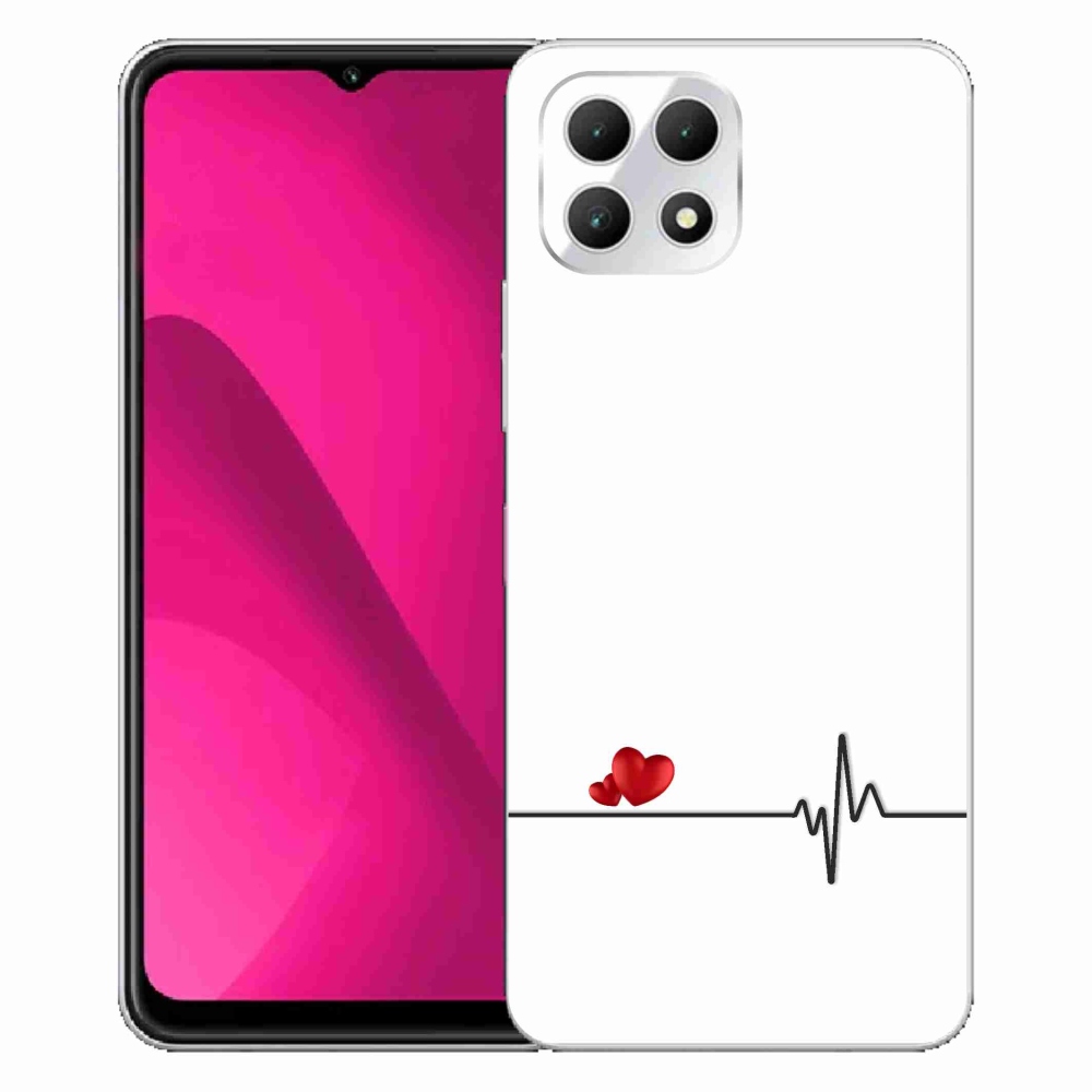Gelový kryt mmCase na T-Mobile T Phone 2 - srdce a tep bílé pozadí