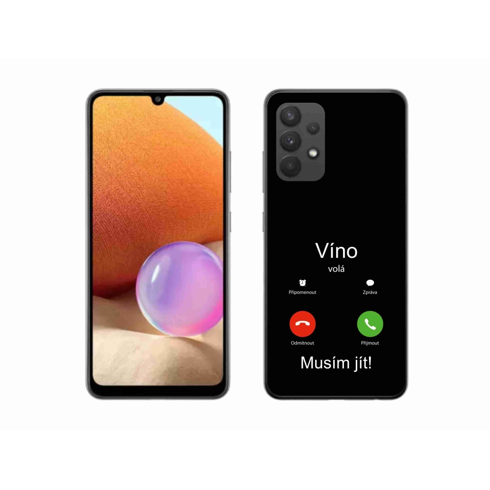 Gelový kryt mmCase na Samsung Galaxy A32 4G - víno volá černé pozadí