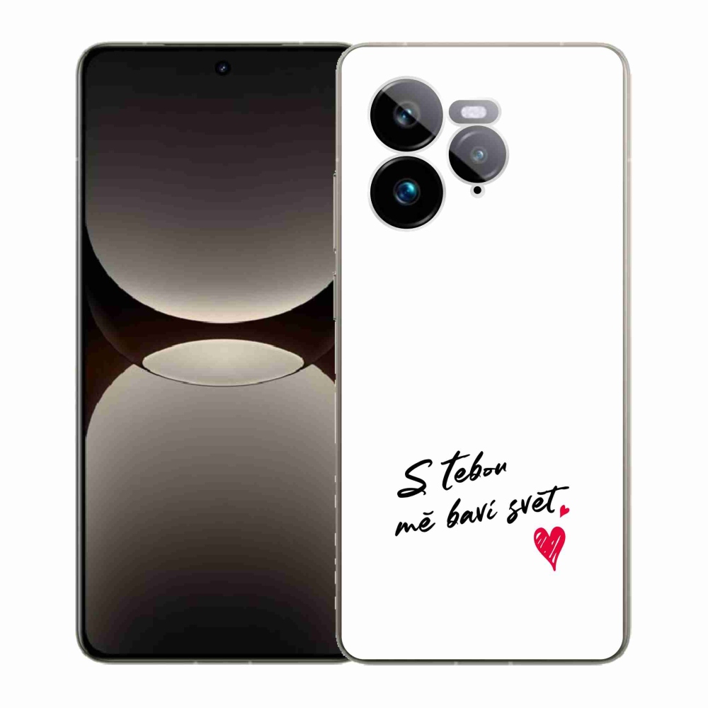 Gelový kryt mmCase na Realme GT 7 Pro 5G - zamilovaný text 1 bílé pozadí