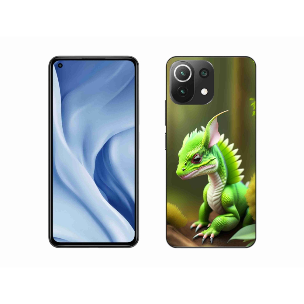 Gelový kryt mmCase na Xiaomi 11 Lite 5G NE - zelený dráček