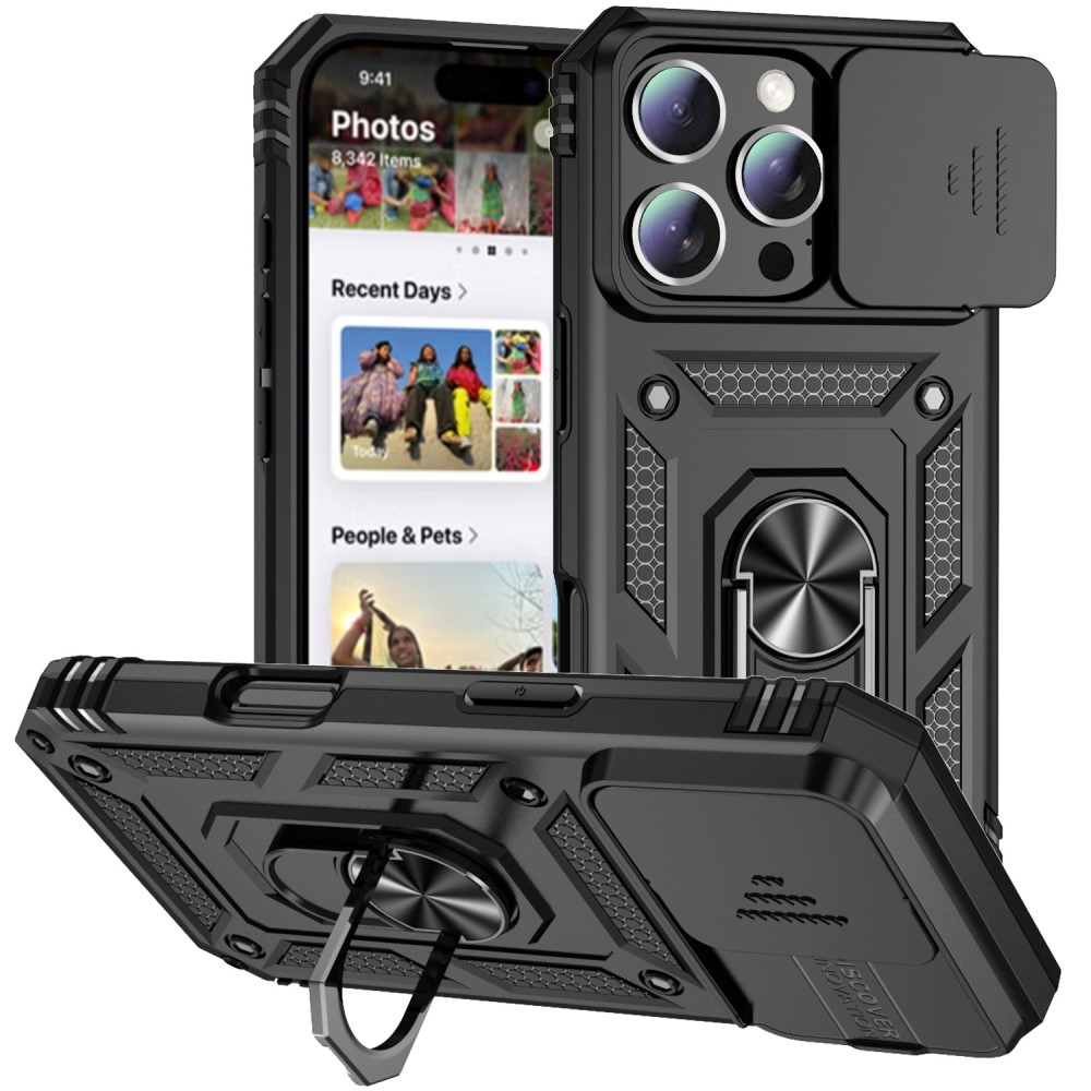 Slide odolný kryt na iPhone 16 Pro Max - černý