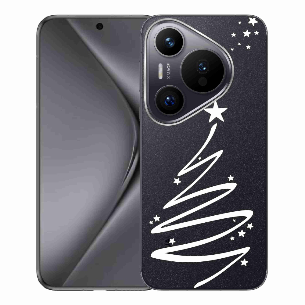 Gelový kryt mmCase na Huawei Pura 70 Pro - bílý stromeček na průhledném pozadí
