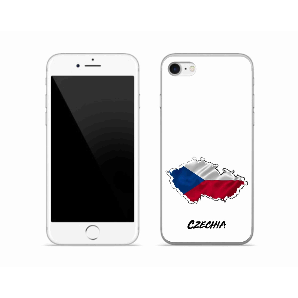 Gelový kryt mmCase na iPhone SE (2022) - Czechia bílé pozadí