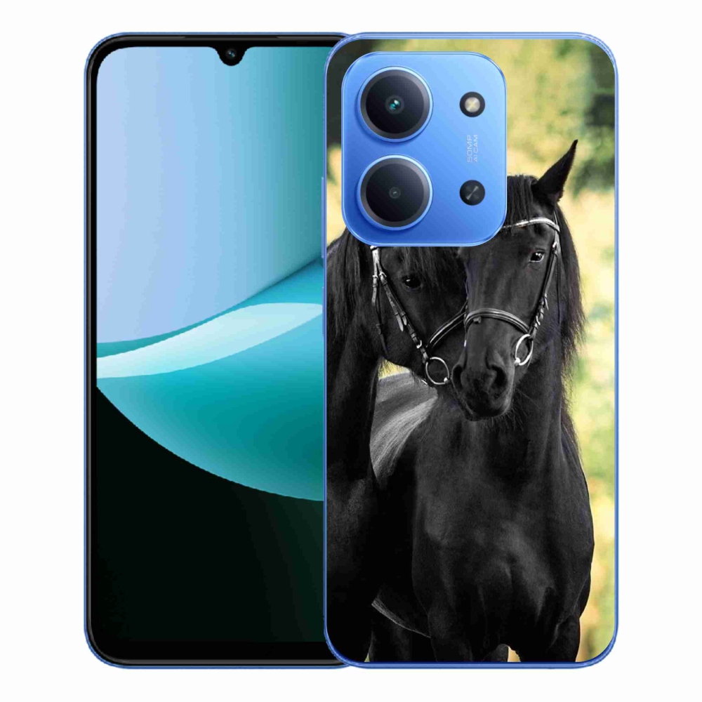 Gelový kryt mmCase na Xiaomi Redmi 15C 4G/5G (173mm) - dva černí koně