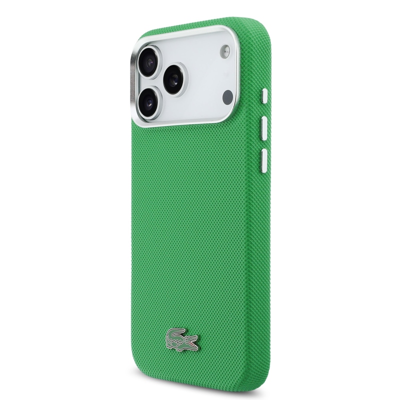 Lacoste Iconic Petit Pique Metal Logo MagSafe Zadní Kryt pro iPhone 17 Pro Max Green