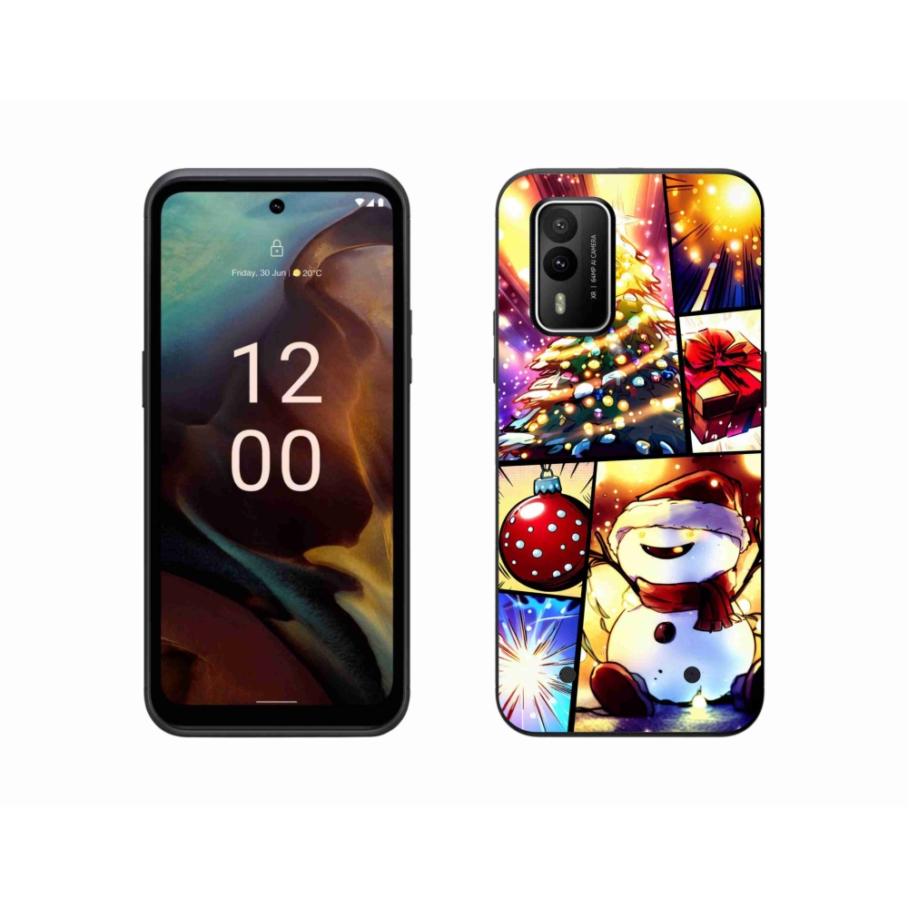 Gelový kryt mmCase na Nokia XR21 - vánoční motivy 1