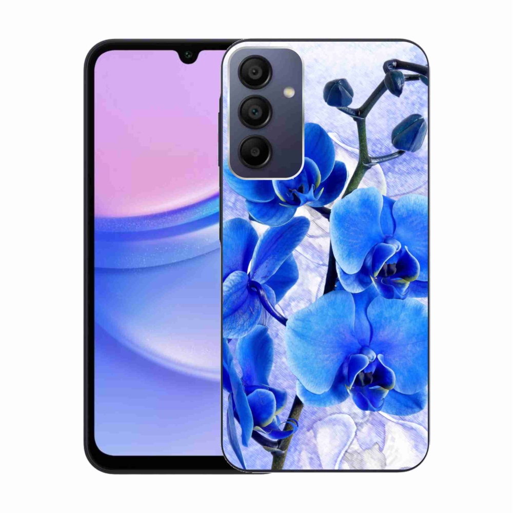 Gelový kryt mmCase na Samsung Galaxy A15 4G/5G - modré květy