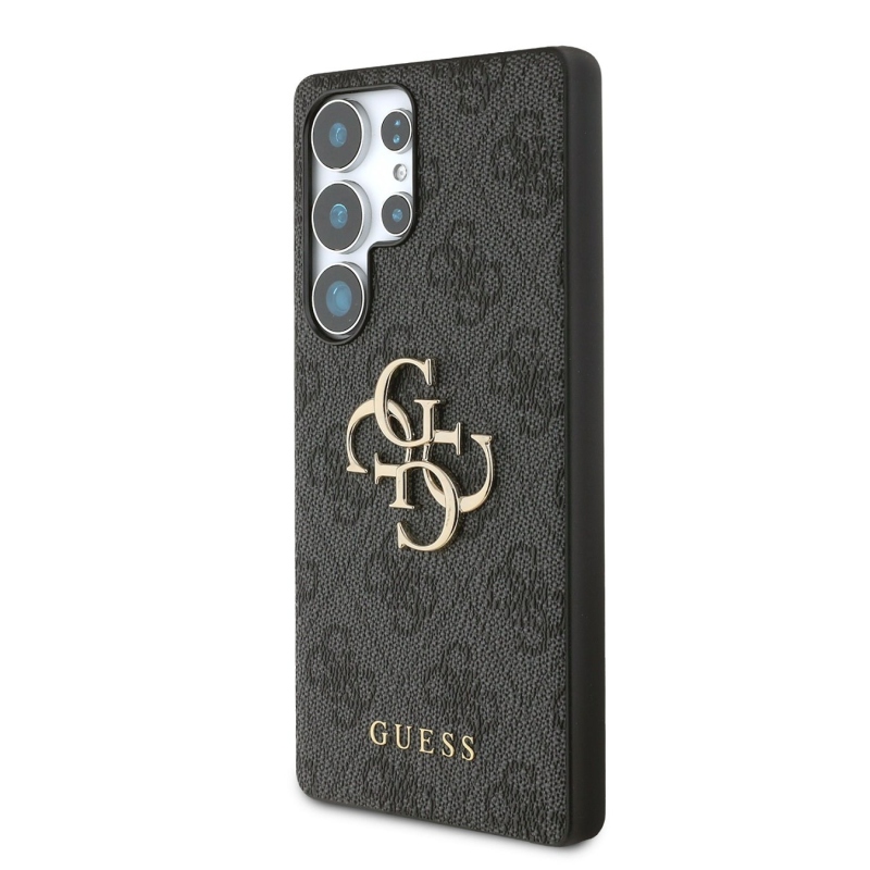 Guess PU 4G Metal Logo Zadní Kryt pro Samsung Galaxy S25 Ultra Grey