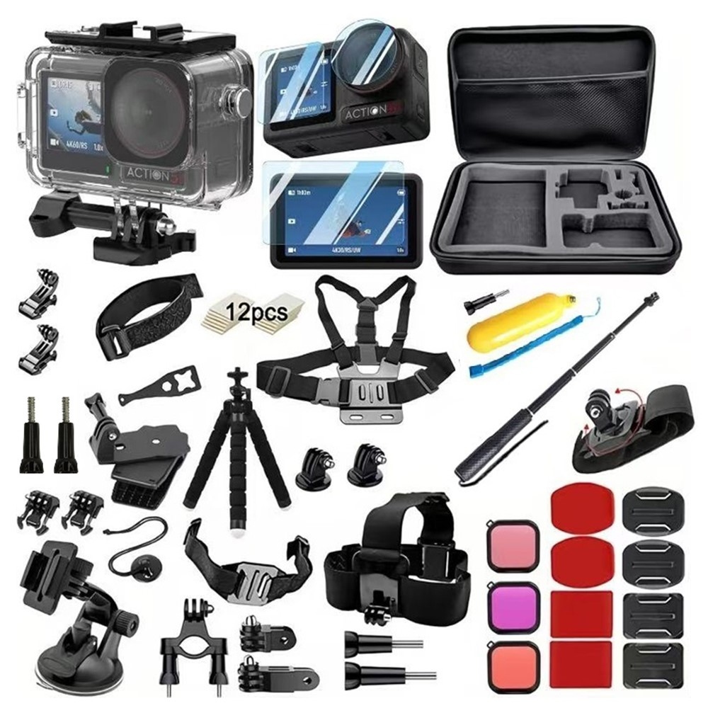 Sada 55v1 příslušenství s vodotěsným pouzdrem pro DJI Osmo Action 5 Pro, 4 a 3