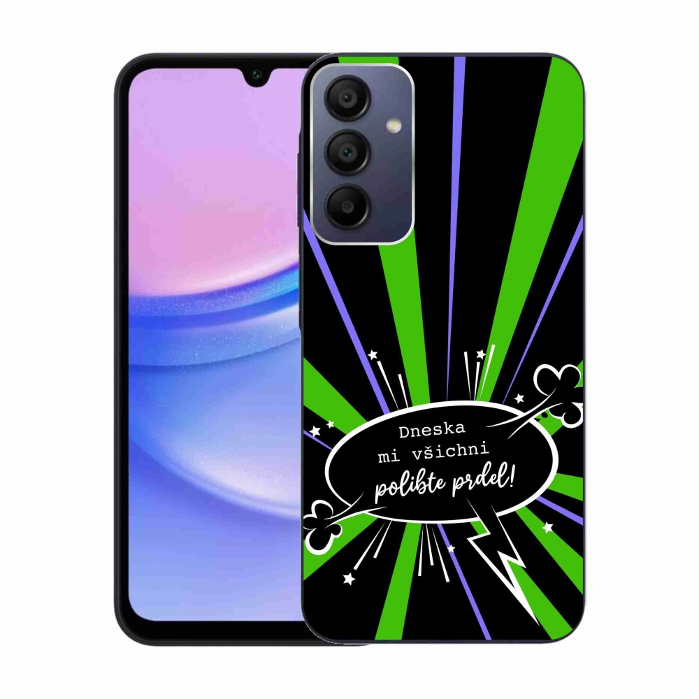 Gelový kryt mmCase na Samsung Galaxy A15 4G/5G - vtipný text 15 černé pozadí