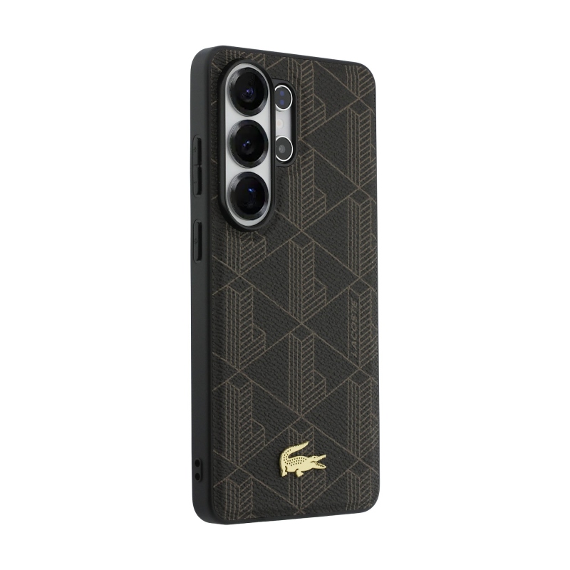 Lacoste PVC Blend Monogram Gold Logo Magnetic Zadní Kryt pro Samsung Galaxy S26 Ultra Brown