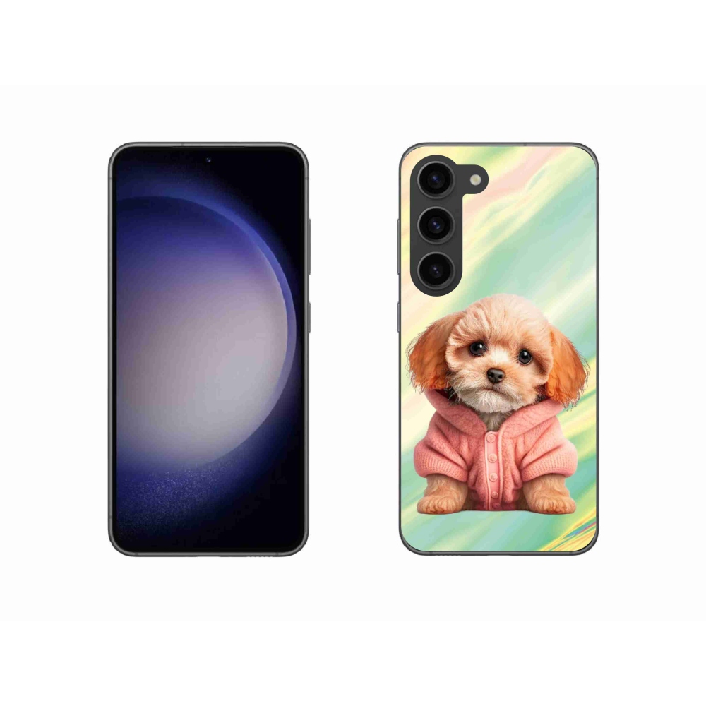 Gelový kryt mmCase na Samsung Galaxy S23 5G - štěně ve svetru